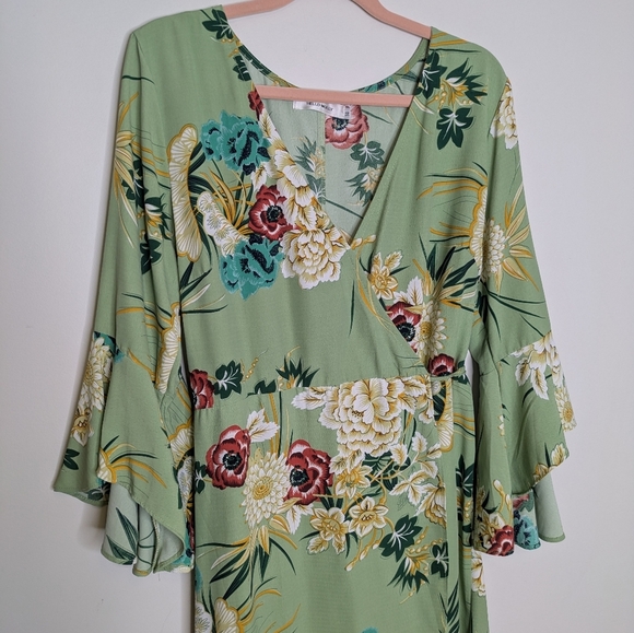 Hello Molly ⚜️ Floral High Low Dress - Green and Yellow - Picture 11 of 15